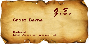 Grosz Barna névjegykártya